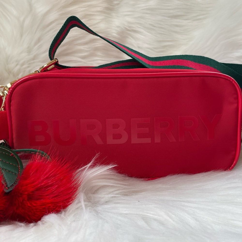 Burberry up-cycled red nylon crossbody NWOT - Picture 2 of 15